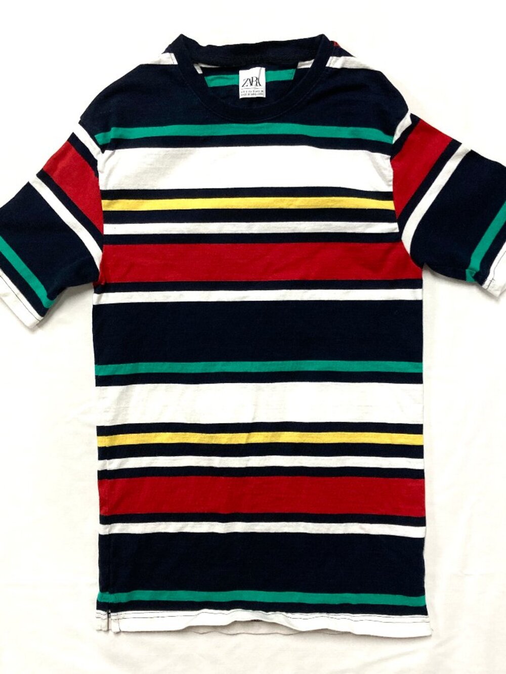 Zara Shirt Mens Size Small Slim Fit Colorblock Short Sleeve